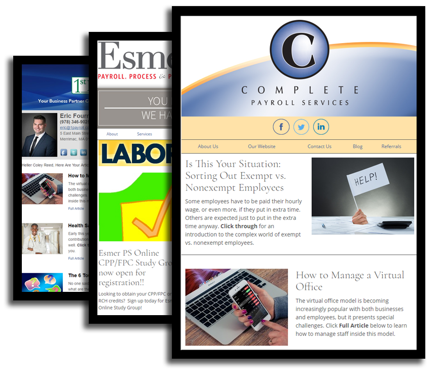 Examples of Newsletters for Payroll Customers