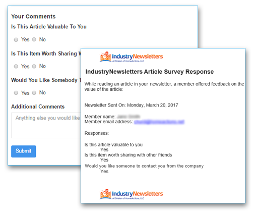 IndustryNewsletters Customizable Article Survey Tools For Your Email Marketing Newsletter