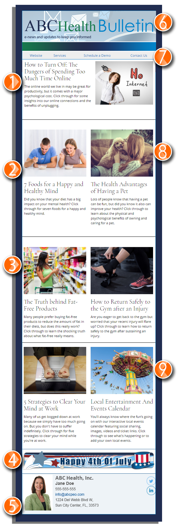 Tour An IndustryNewsletters Health & Wellness Email Marketing Newsletter Sample