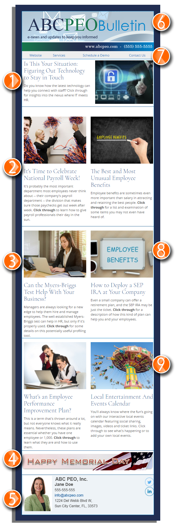 Tour An IndustryNewsletters PEO Email Marketing Newsletter Sample